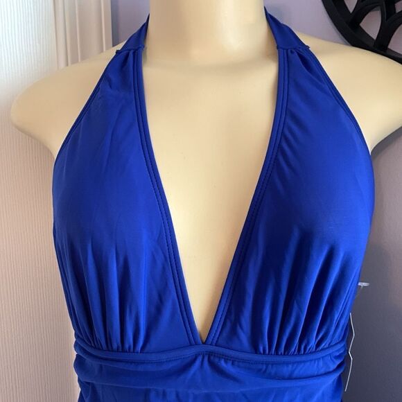 Spiegel Swim Dress Skirt Swimsuit 4 Rare Vintage NEW Royal Blue - Picture 3 of 12